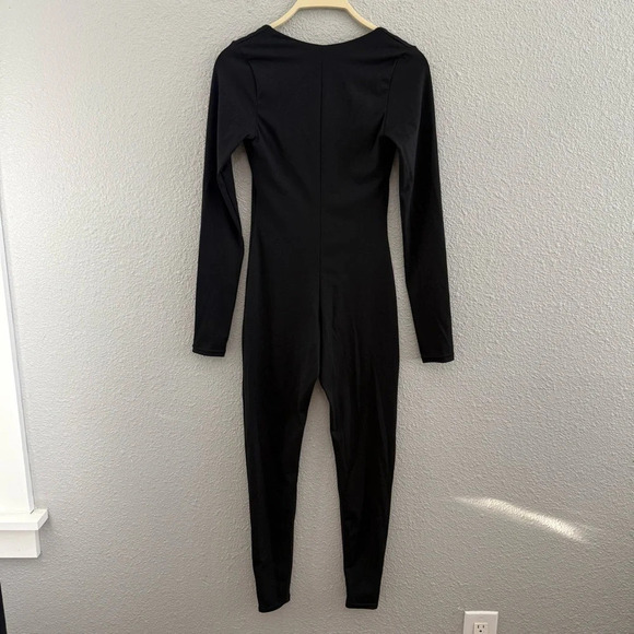 Qinsen Square Neck Long Sleeve Jumpsuit Size Small NWT - Picture 3 of 5